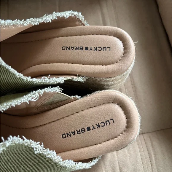 Lucky Brand Olive Green Wedge Sandals - Picture 5 of 7